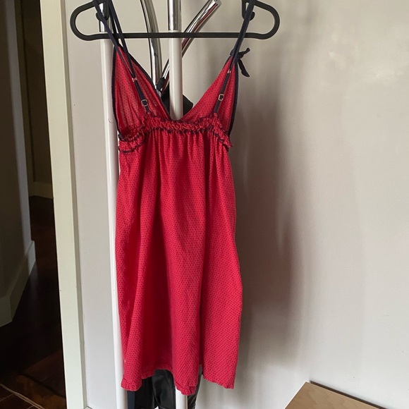 Pink and navy Polka dot vintage dress - Picture 3 of 3